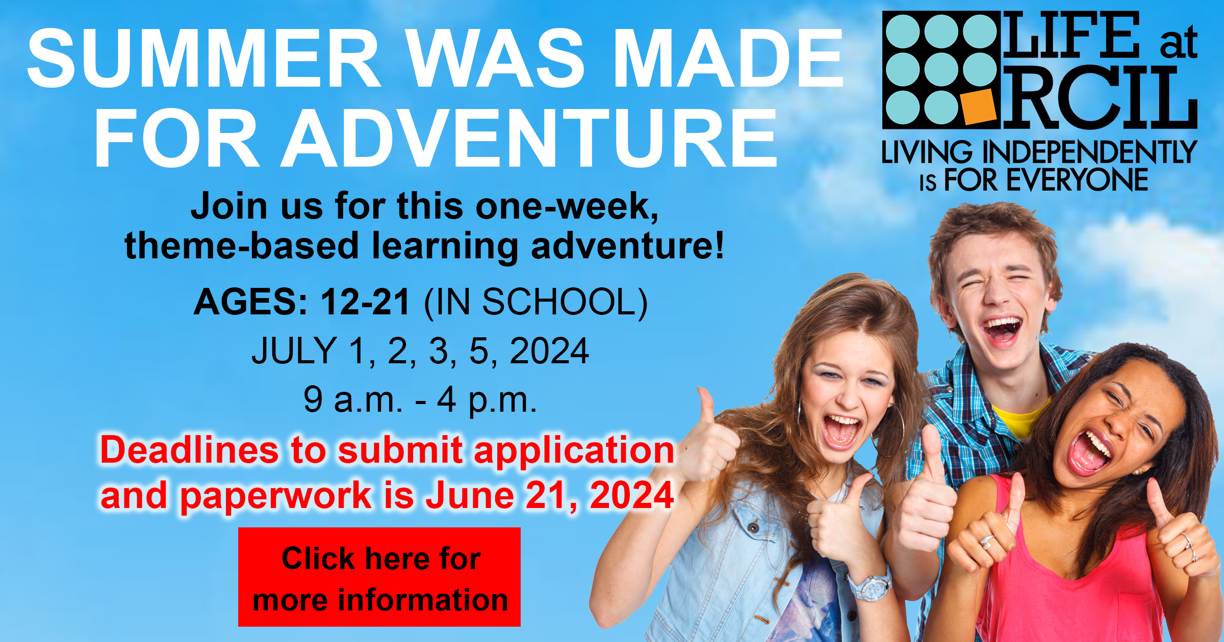 Summer adventure challenge info card